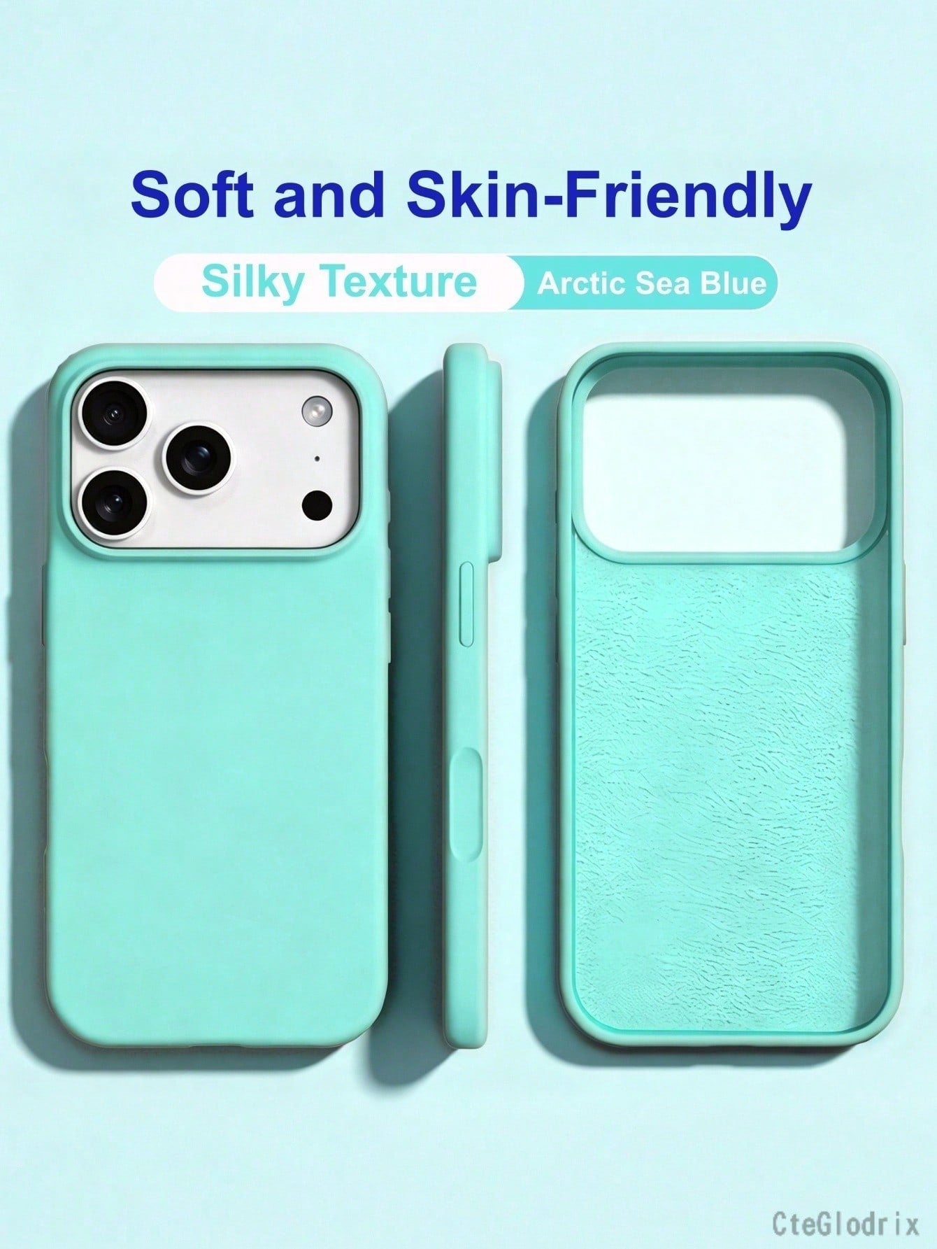 1pc Silver Winter Snowy Pine Tree Christmas Tree Print Phone Case Compatible With Apple 18Promax/11/12/13/14plus/15/16/17pro