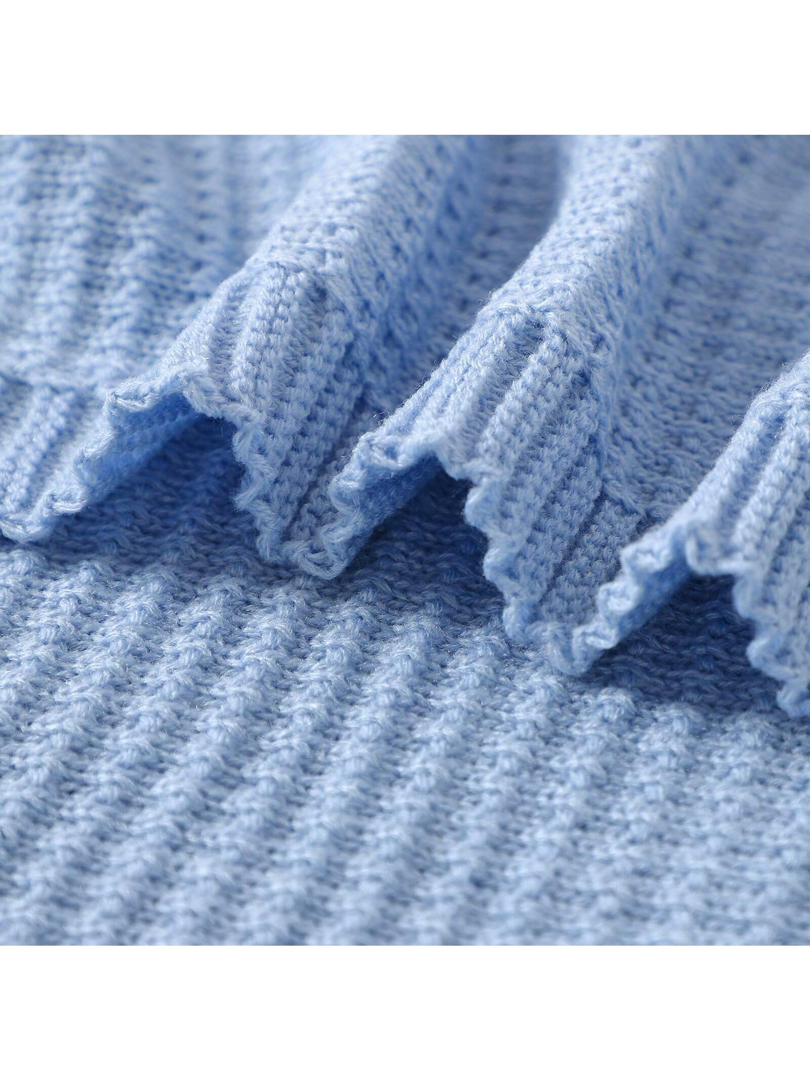 1pc Simple Knitted Baby Blanket For All Seasons, Suitable For Stroller Cover Love Valentine