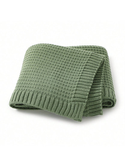 1pc Simple Knitted Baby Blanket For All Seasons, Suitable For Stroller Cover Love Valentine