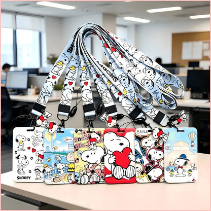 1pc Snoopy Card Holder Lanyard Set, Suitable For Office, School Supplies, Birthday, Holiday And Back To School Gifts, Badge Holder
