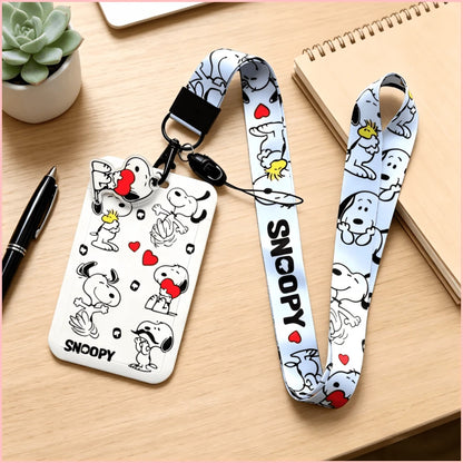 1pc Snoopy Card Holder Lanyard Set, Suitable For Office, School Supplies, Birthday, Holiday And Back To School Gifts, Badge Holder