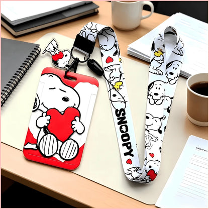 1pc Snoopy Card Holder Lanyard Set, Suitable For Office, School Supplies, Birthday, Holiday And Back To School Gifts, Badge Holder