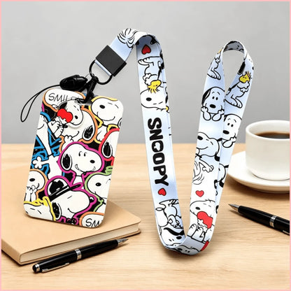 1pc Snoopy Card Holder Lanyard Set, Suitable For Office, School Supplies, Birthday, Holiday And Back To School Gifts, Badge Holder