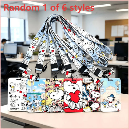 1pc Snoopy Card Holder Lanyard Set, Suitable For Office, School Supplies, Birthday, Holiday And Back To School Gifts, Badge Holder