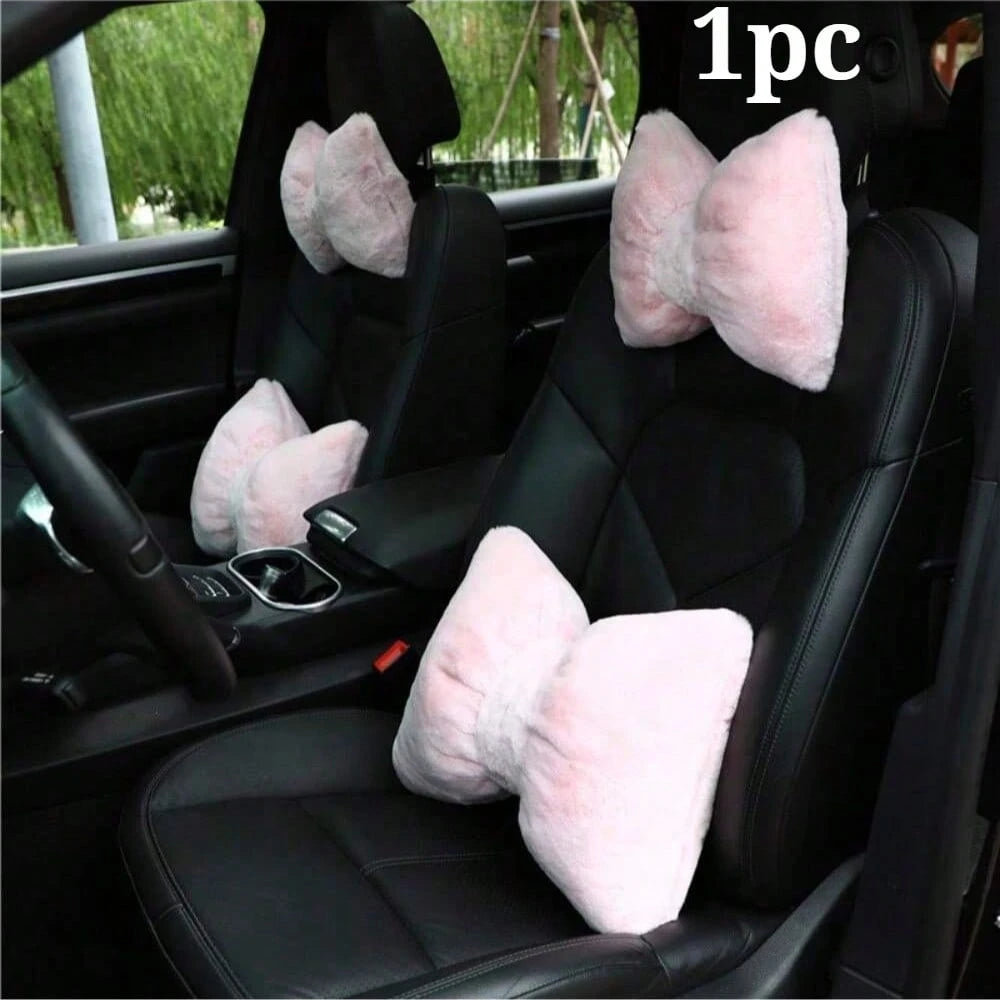 1pc Soft Plush Car Headrest Neck Pillow, Comfortable Headrest Cushion For Home And Car Use,Car Pillow