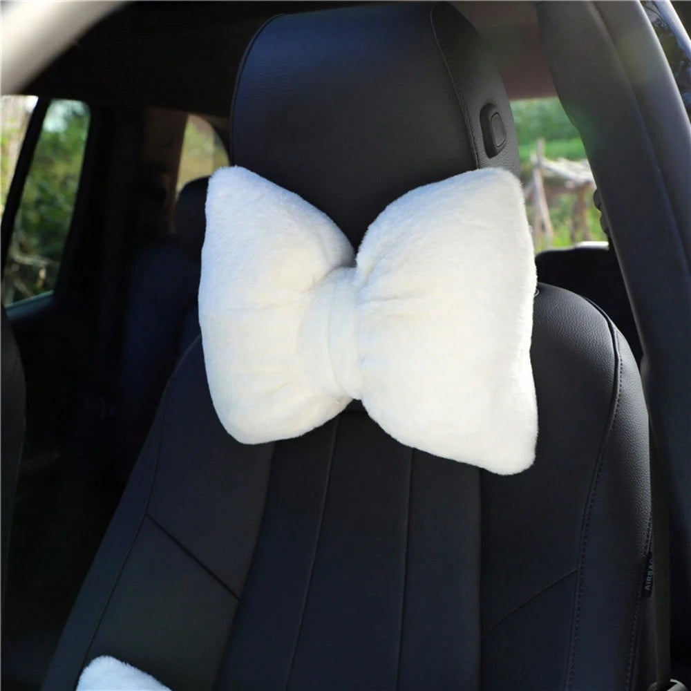 1pc Soft Plush Car Headrest Neck Pillow, Comfortable Headrest Cushion For Home And Car Use,Car Pillow