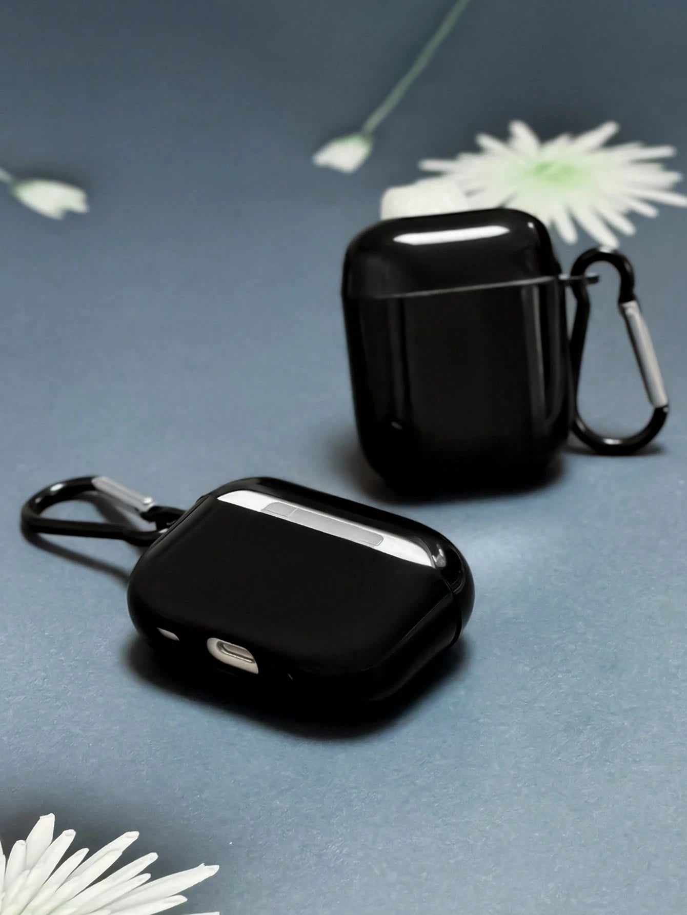 1pc Solid Black Headphone Case With Carabiner Clip, Compatible With Apple 1/2, Pro 3, Pro 2, Pro 3
