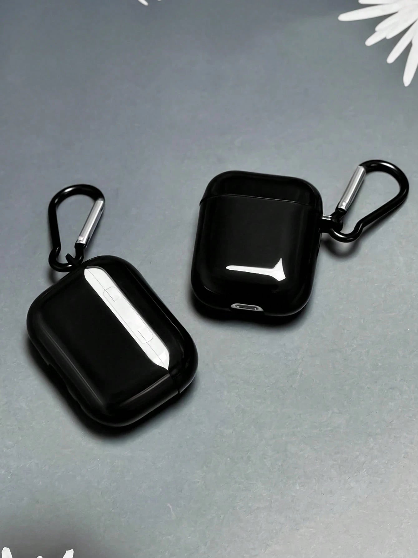 1pc Solid Black Headphone Case With Carabiner Clip, Compatible With Apple 1/2, Pro 3, Pro 2, Pro 3