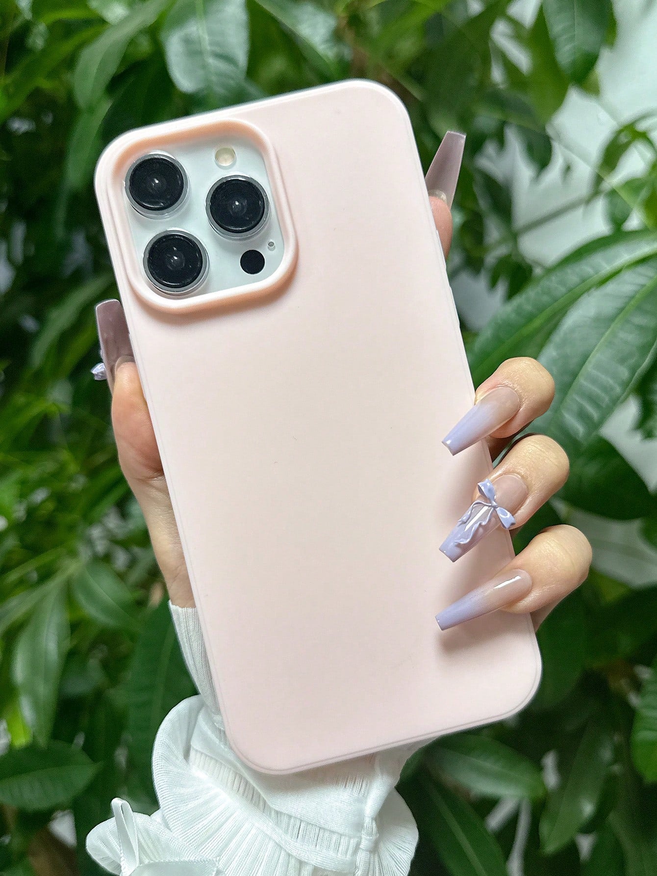 1pc Solid Color Light Pink Phone Case Compatible With IPhone 16 Pro Max, 11/12/13/14 Plus, 7/8 Plus, XR/7/8 Plus, 15 Pro Max, Shockproof Protective Cover Waterproof Anti-Fall Scratch Resistant Spring