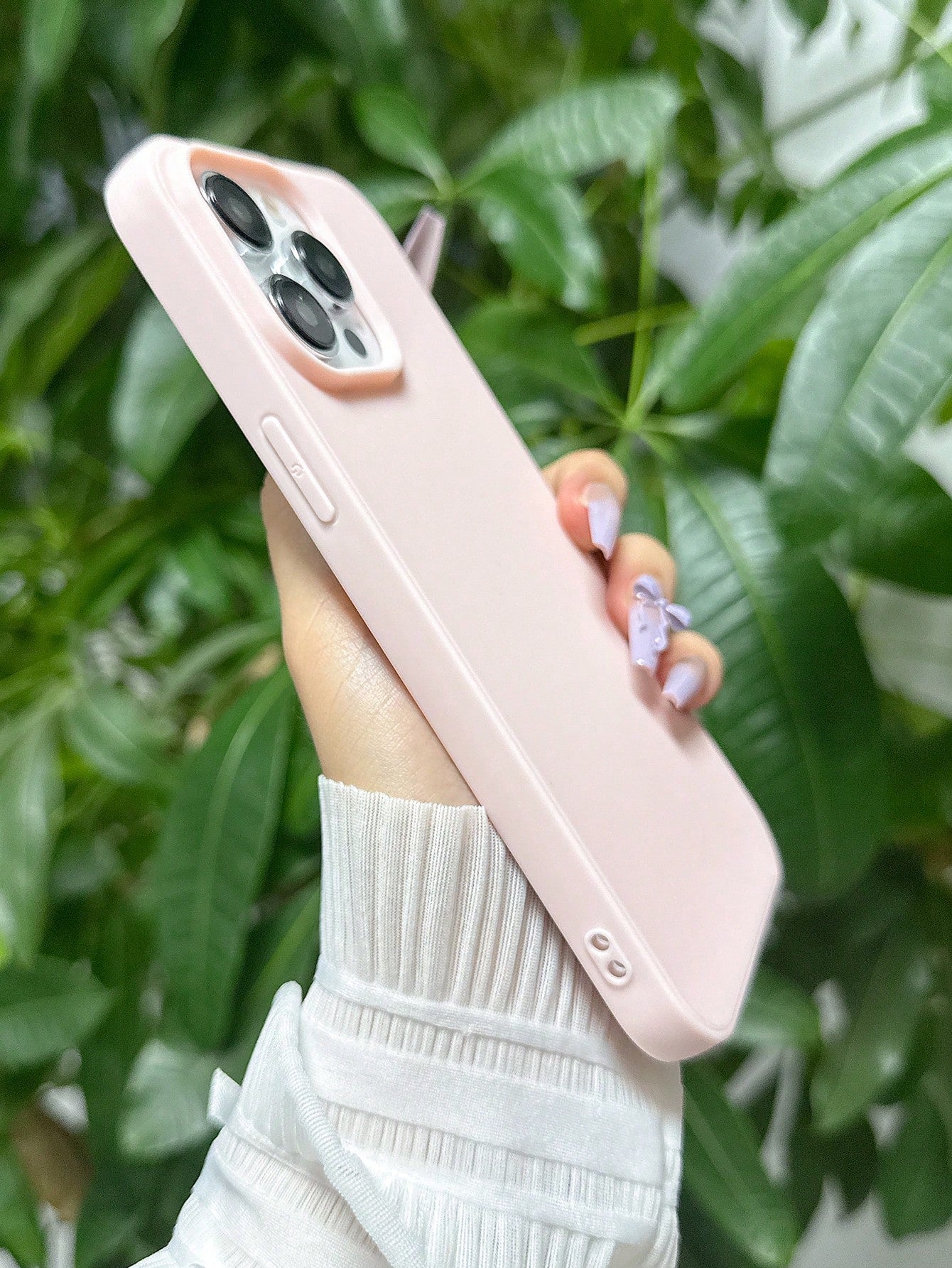 1pc Solid Color Light Pink Phone Case Compatible With IPhone 16 Pro Max, 11/12/13/14 Plus, 7/8 Plus, XR/7/8 Plus, 15 Pro Max, Shockproof Protective Cover Waterproof Anti-Fall Scratch Resistant Spring