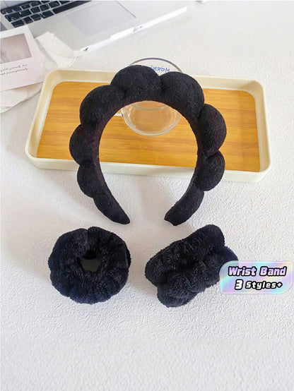 1PC Sponge Headband Wrist Band Yoga Running Skin Care Moisture Wicking Hair Band Facial Mask Cleaning And Exercise Neutral Fitness And Beauty Accessories Fashion Gym Self Care Bathroom Necessities Hai