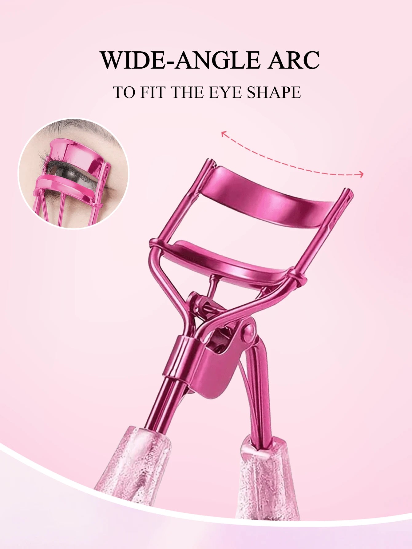 1pc Stainless Steel Eyelash Curler With Transparent Glitter Handle, Natural Curl, Easy Styling Without Damaging Hair, Makeup Tool, Suitable For Commercial And Home Use, Travel Portable, Vanity Essenti