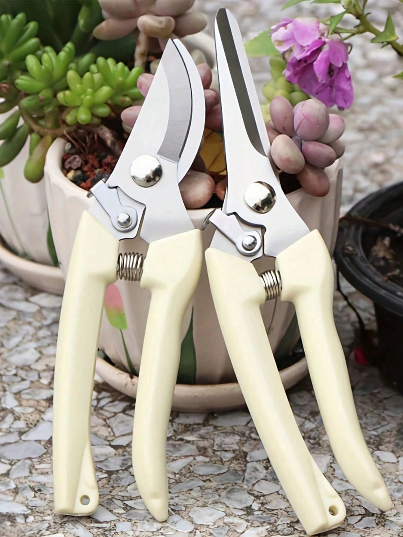 1pc Stainless Steel Pruning Shears, With Alloy Steel Blades, Sharp Bypass And Straight Blades Garden Scissors, Suitable For Plants, Flowers And Fruit Trees, Comfortable Grip, Ideal Gardening Gift For