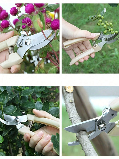 1pc Stainless Steel Pruning Shears, With Alloy Steel Blades, Sharp Bypass And Straight Blades Garden Scissors, Suitable For Plants, Flowers And Fruit Trees, Comfortable Grip, Ideal Gardening Gift For