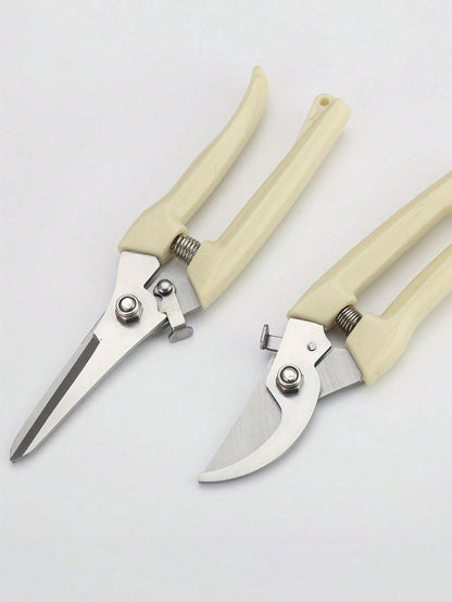 1pc Stainless Steel Pruning Shears, With Alloy Steel Blades, Sharp Bypass And Straight Blades Garden Scissors, Suitable For Plants, Flowers And Fruit Trees, Comfortable Grip, Ideal Gardening Gift For