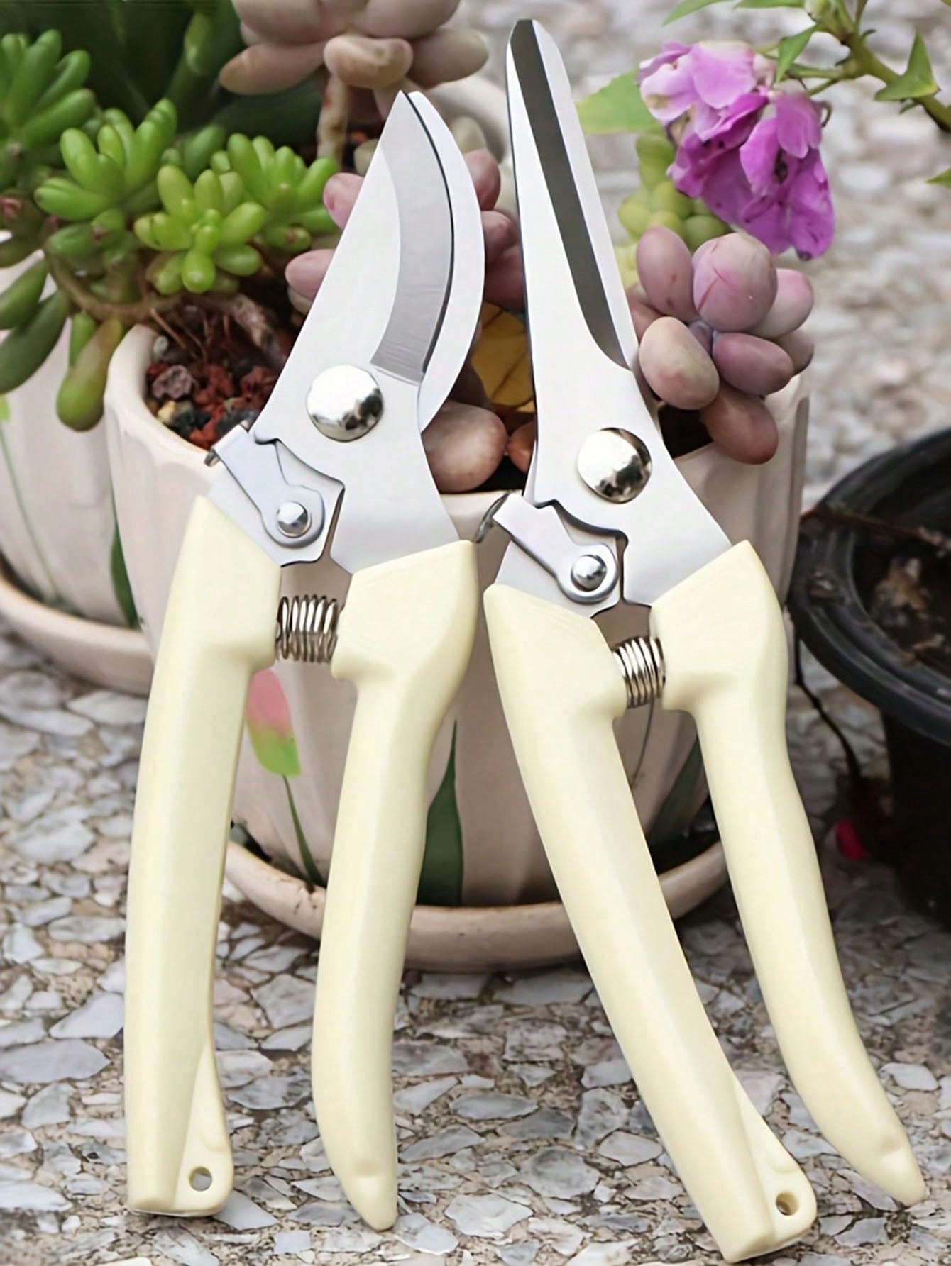 1pc Stainless Steel Pruning Shears, With Alloy Steel Blades, Sharp Bypass And Straight Blades Garden Scissors, Suitable For Plants, Flowers And Fruit Trees, Comfortable Grip, Ideal Gardening Gift For