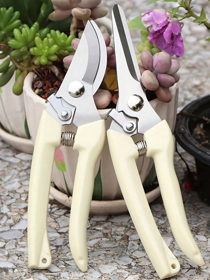 1pc Stainless Steel Pruning Shears, With Alloy Steel Blades, Sharp Bypass And Straight Blades Garden Scissors, Suitable For Plants, Flowers And Fruit Trees, Comfortable Grip, Ideal Gardening Gift For