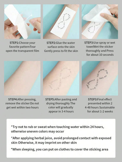 1pc Swallow Temporary Tattoo Sticker, Semi-Permanent, Waterproof & Sweatproof, Lasts 1-2 Weeks, Realistic Herbal Juice, Non-Reflective, Black Faux Tattoo Sticker, Unisex, Applicable To Arms, Chest, Le