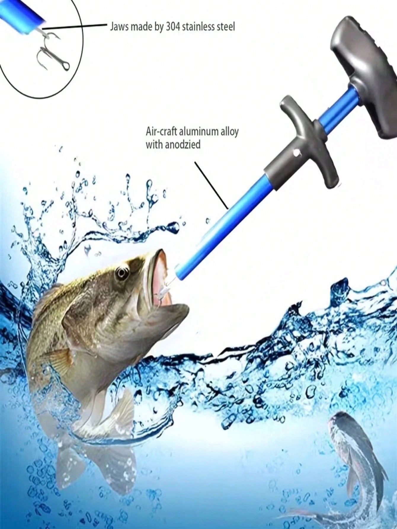 1pc T-Shaped Fish Hook Remover- Aluminum Alloy Fishing Tool With Ergonomic Handle & Blue Handle For Efficient Hook Separation, Ideal For Holiday Gifts (Father'S Day, Christmas, Thanksgiving), Fishing