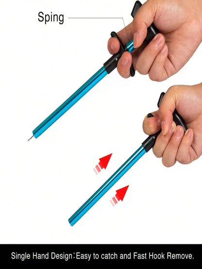 1pc T-Shaped Fish Hook Remover- Aluminum Alloy Fishing Tool With Ergonomic Handle & Blue Handle For Efficient Hook Separation, Ideal For Holiday Gifts (Father'S Day, Christmas, Thanksgiving), Fishing