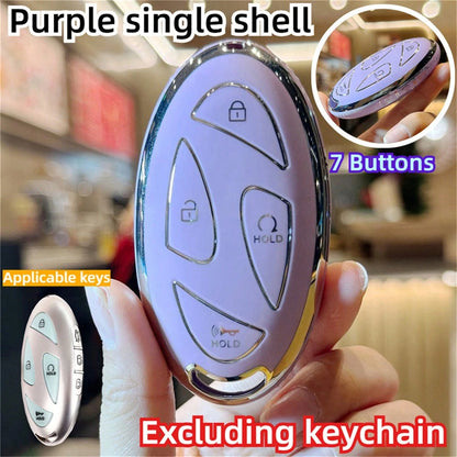 1pc TPU Material Car Key Cover, Compatible With Hyundai Ioniq 6, Grandeur, GN7, KONA 2023 2024 Models