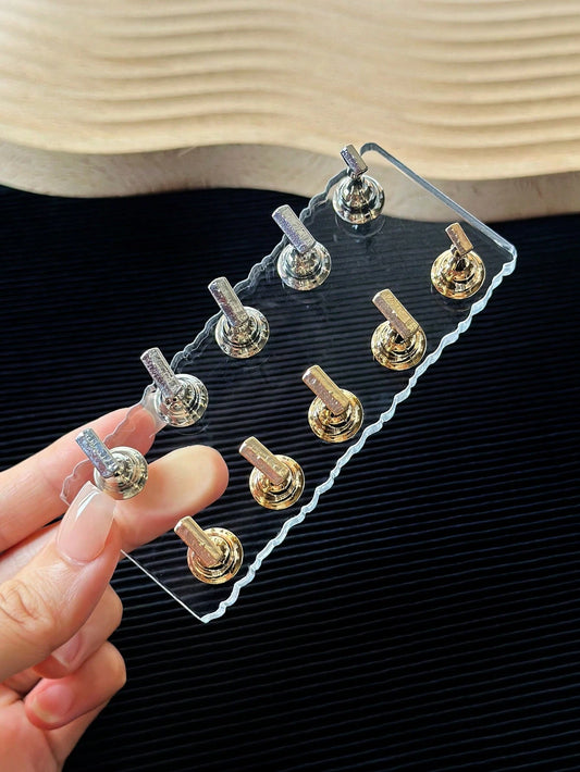 1pc Transparent Acrylic Magnetic Base, Nail Art Practice Display Stand, Nail Tip Holder