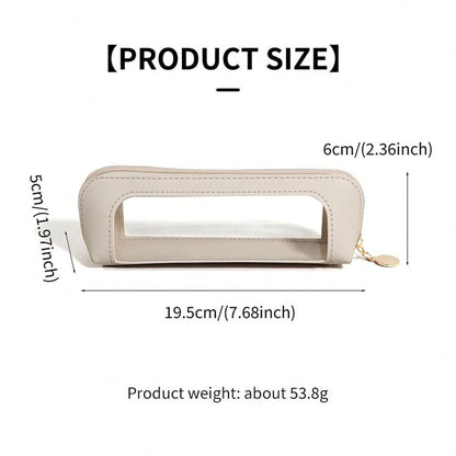 1pc Transparent Makeup Brush Bag, Portable Cosmetic Storage Pouch, Suitable For Daily Travel, Travel Storage Bag, Zipper Storage Bag, Organizer Bag, Multi-Functional Stationery Storage, Zipper Storage