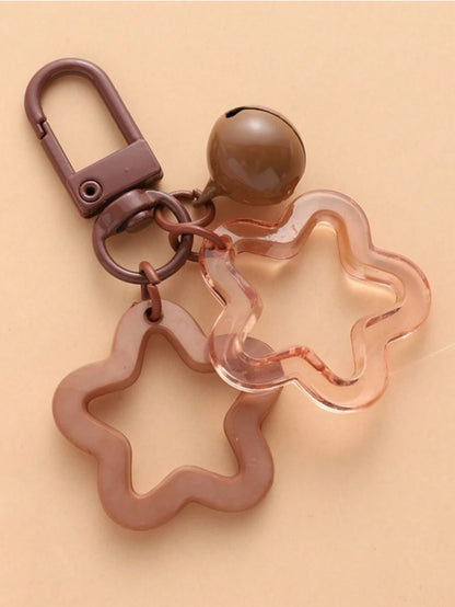 1pc Unisex Cute Hollow Star Key Chain, Earphone Protector, Friendship Gift Pendant Decor