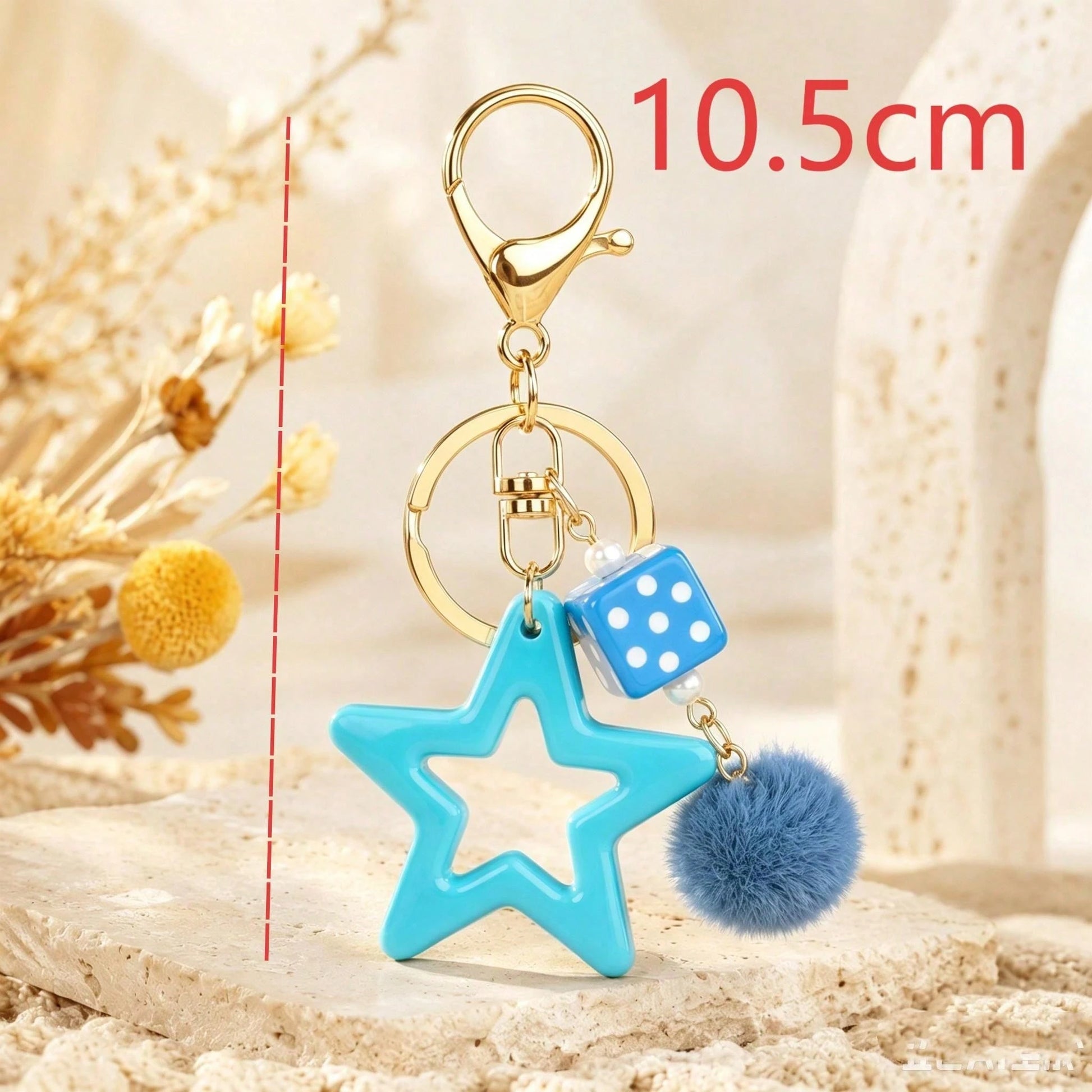 1pc Unisex Cute Hollow Star Key Chain, Earphone Protector, Friendship Gift Pendant Decor