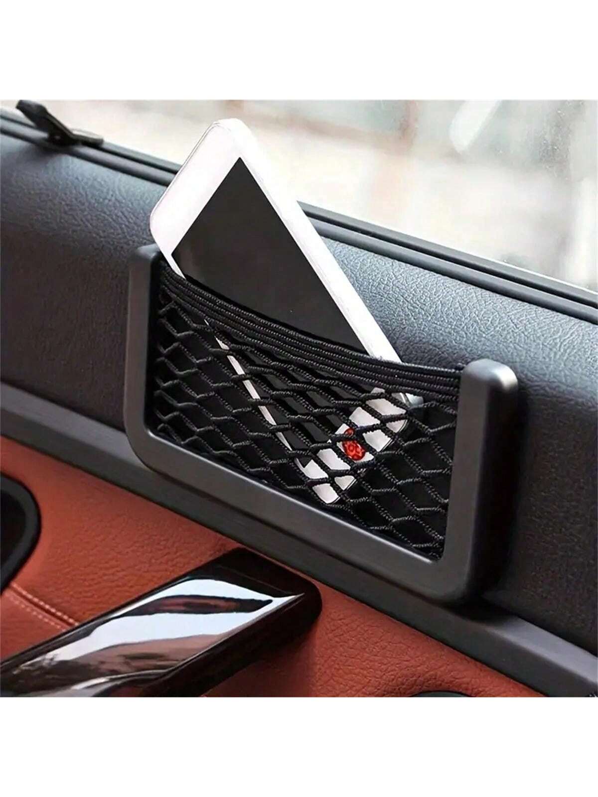 1pc Universal Car & RV Adhesive Storage Net- Phone Holder & Extra Space Organizer- Easy Installation, Durable, Fits All Vehicles, Sizes: 8cm*15cm, 8cm*20cm, 11cm*30cm