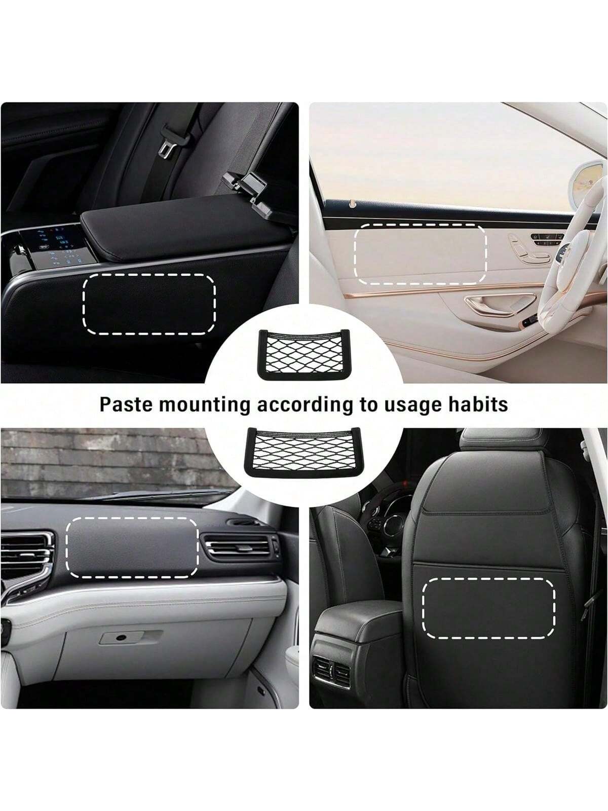 1pc Universal Car & RV Adhesive Storage Net- Phone Holder & Extra Space Organizer- Easy Installation, Durable, Fits All Vehicles, Sizes: 8cm*15cm, 8cm*20cm, 11cm*30cm