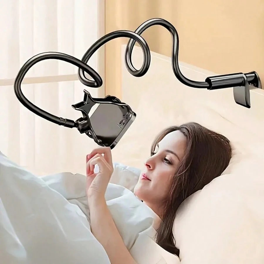 1pc Upgraded 360° Rotating Phone Holder, Spiral Base/Clip Base Flexible Stand, Bed Headboard Phone & Tablet Holder, Suitable For Bed, Cruise Ship, Wheelchair- Supports Phone, Kindle And Other Devices