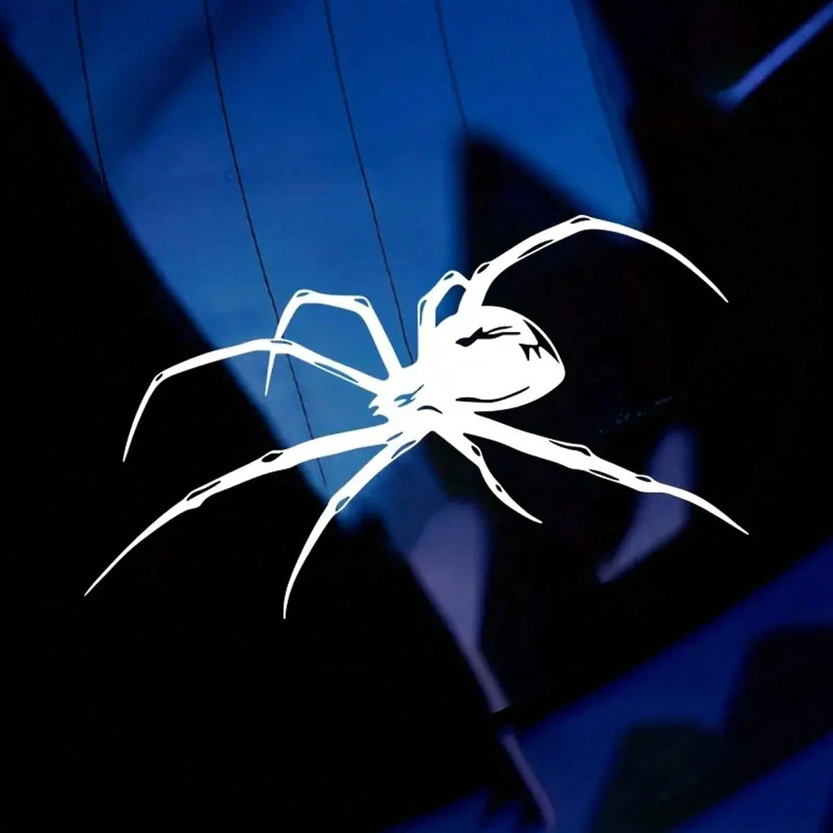 1pc- Vinyl Spider Car Sticker, Waterproof Warning Sticker, Suitable For Vehicle Doors And Windows, Durable Adhesive Car Decoration, Halloween Sticker