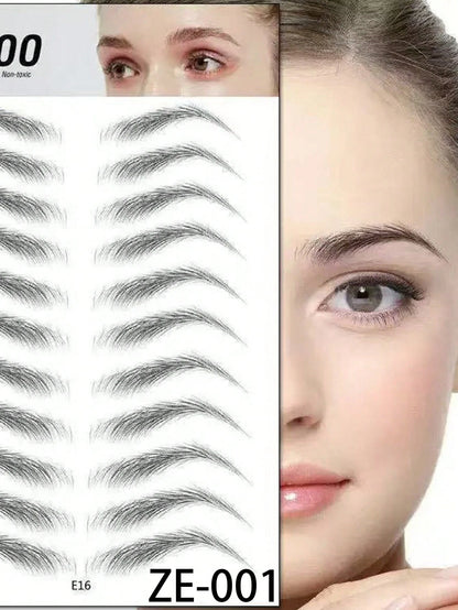 1pc Waterproof 3D Eyebrow Sticker Skin-Friendly, Body Makeup, Temporary Tattoo
