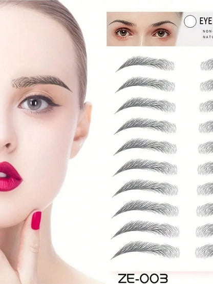 1pc Waterproof 3D Eyebrow Sticker Skin-Friendly, Body Makeup, Temporary Tattoo