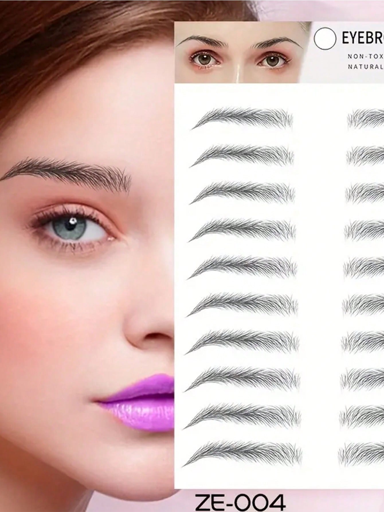 1pc Waterproof 3D Eyebrow Sticker Skin-Friendly, Body Makeup, Temporary Tattoo