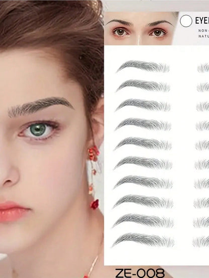 1pc Waterproof 3D Eyebrow Sticker Skin-Friendly, Body Makeup, Temporary Tattoo