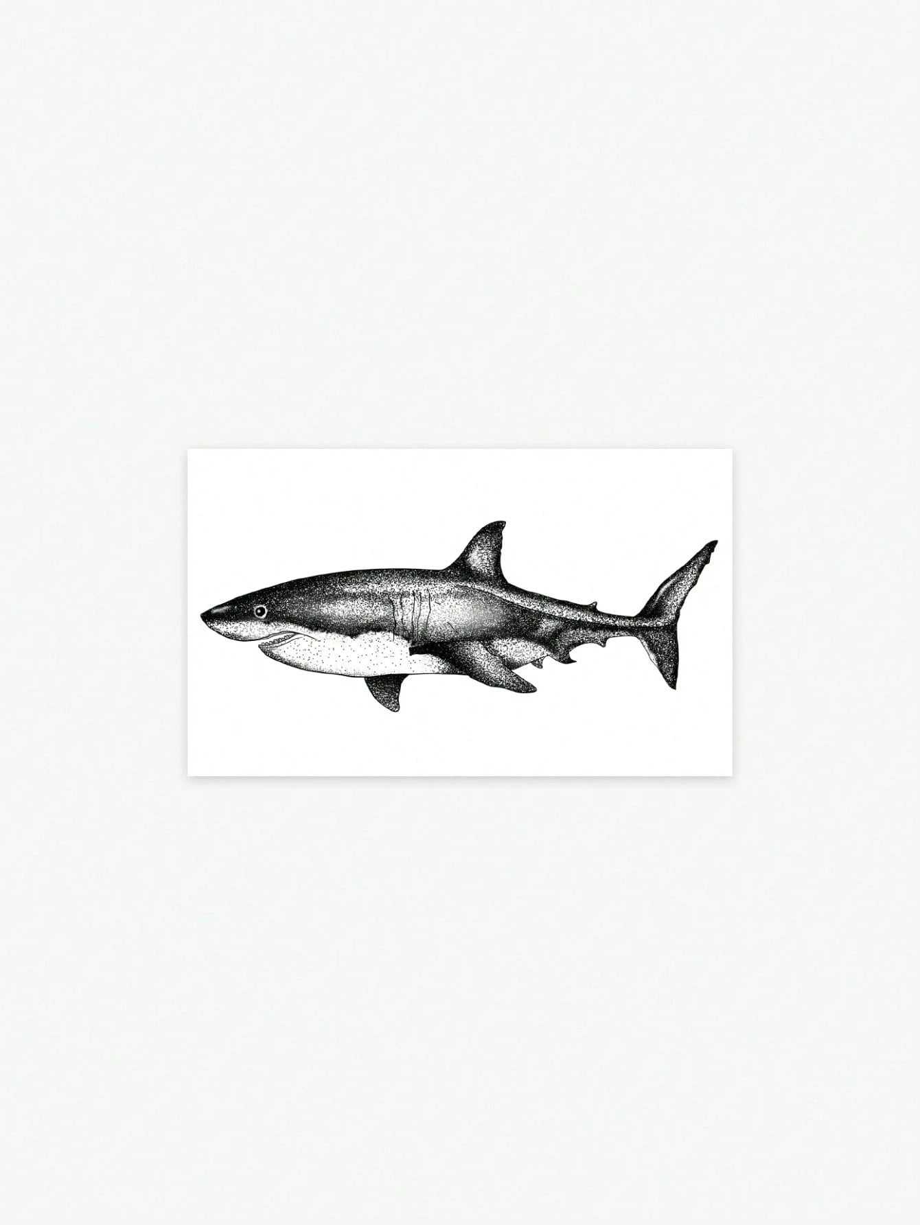 1pc Waterproof Temporary Tattoo Sticker, Classic Cool Shark Design, PVC Material, Sweat-Proof, Suitable For Fashionable Men Daily Use
