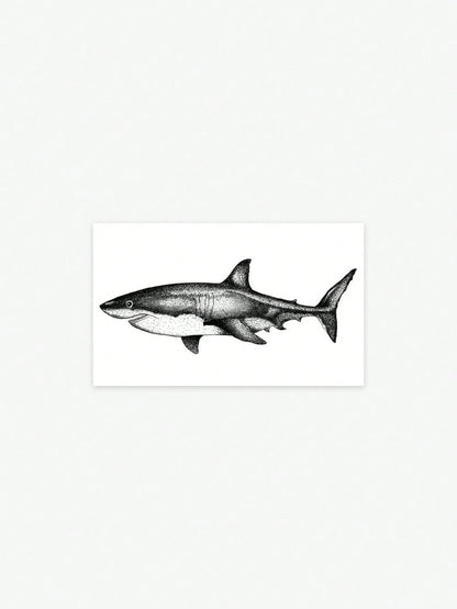 1pc Waterproof Temporary Tattoo Sticker, Classic Cool Shark Design, PVC Material, Sweat-Proof, Suitable For Fashionable Men Daily Use