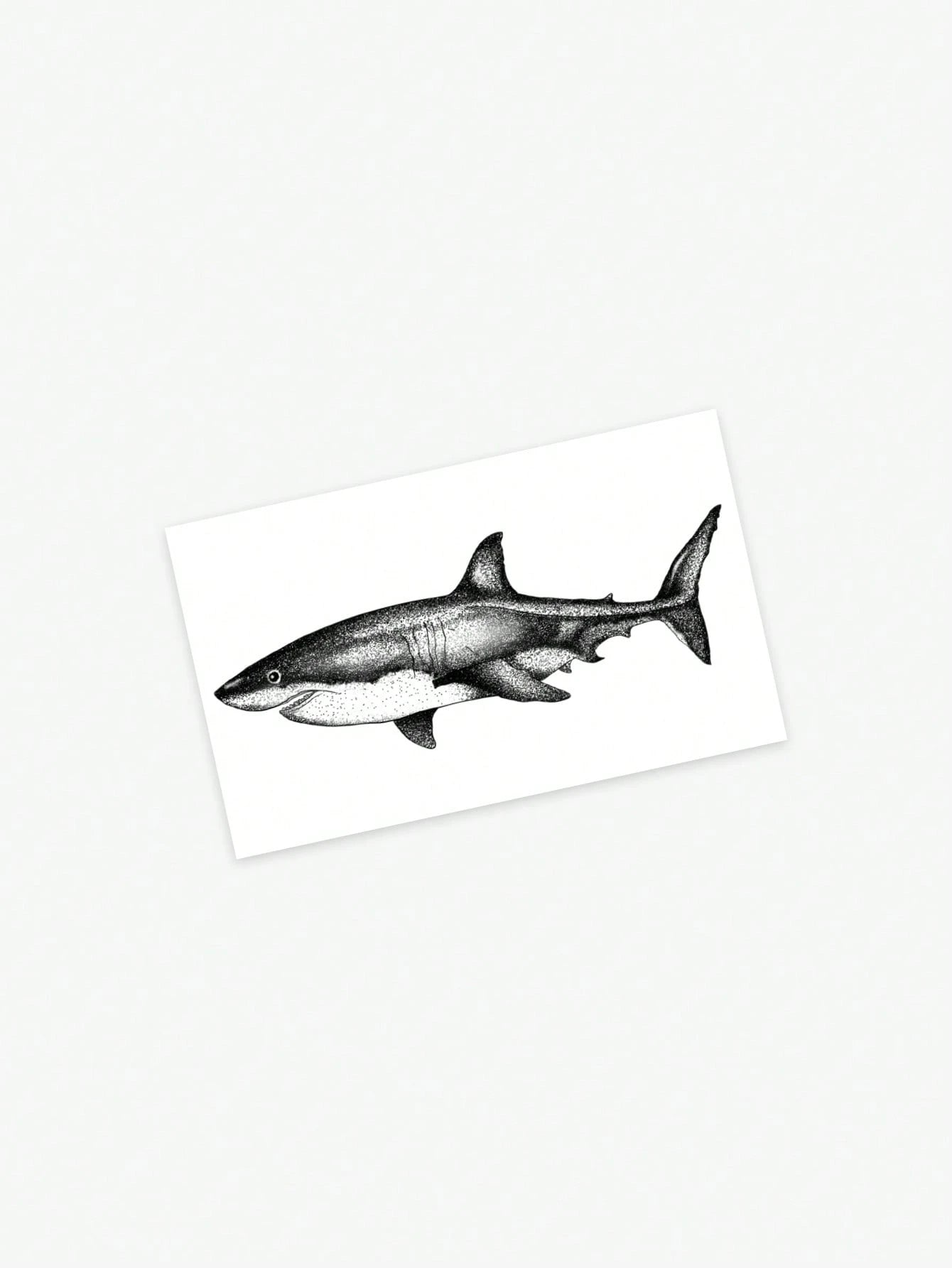 1pc Waterproof Temporary Tattoo Sticker, Classic Cool Shark Design, PVC Material, Sweat-Proof, Suitable For Fashionable Men Daily Use