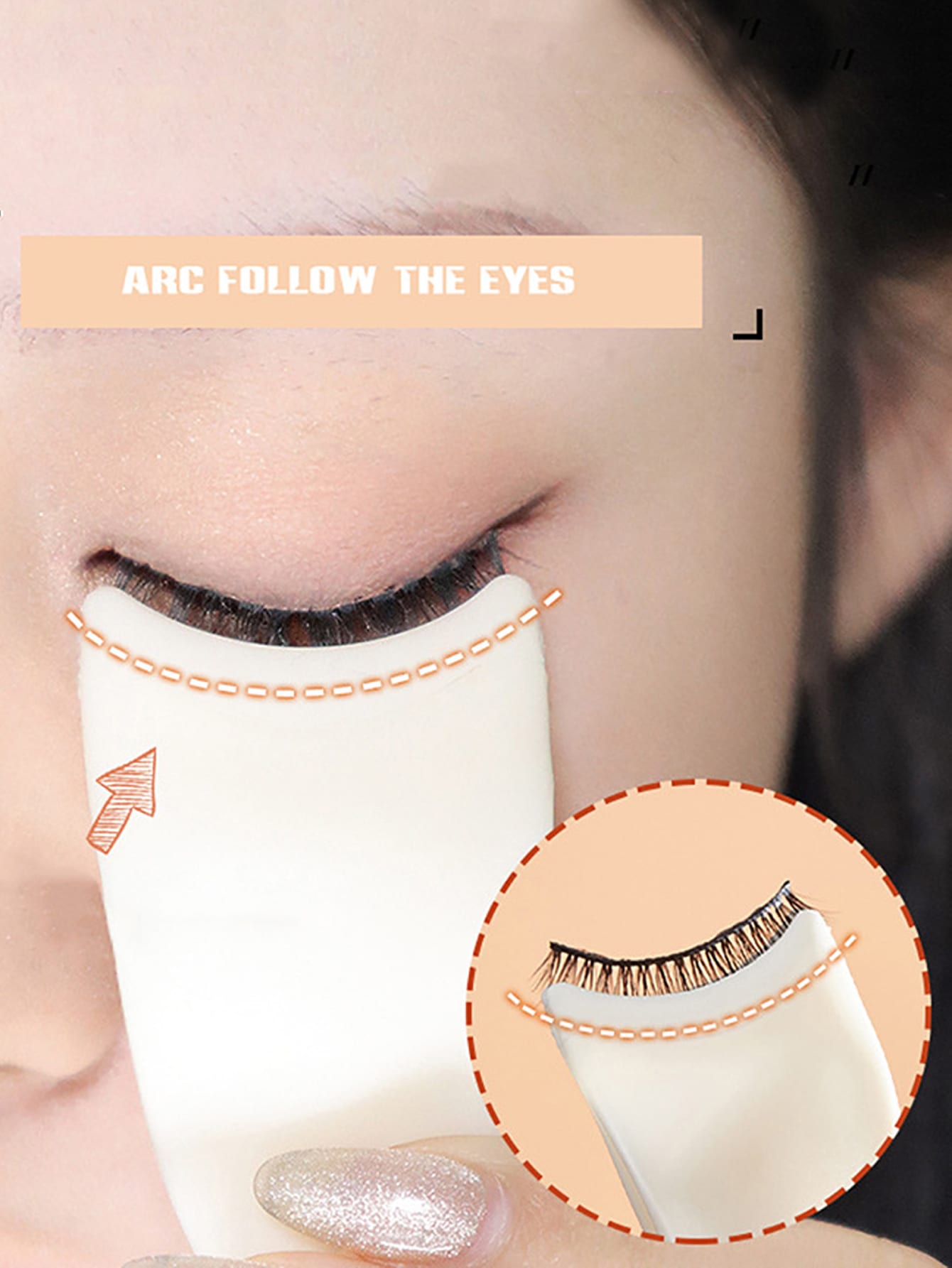 1pc White False Eyelashes Assist Tool, Plastic Eyelash Curler For Beginners, False Lashes Sticky Applicator,Makeup,Cheap,Room Decor,Vanity,Travel,Bedroom,Makeup Accessories,Eyelash Curler,Cheap,Stocki