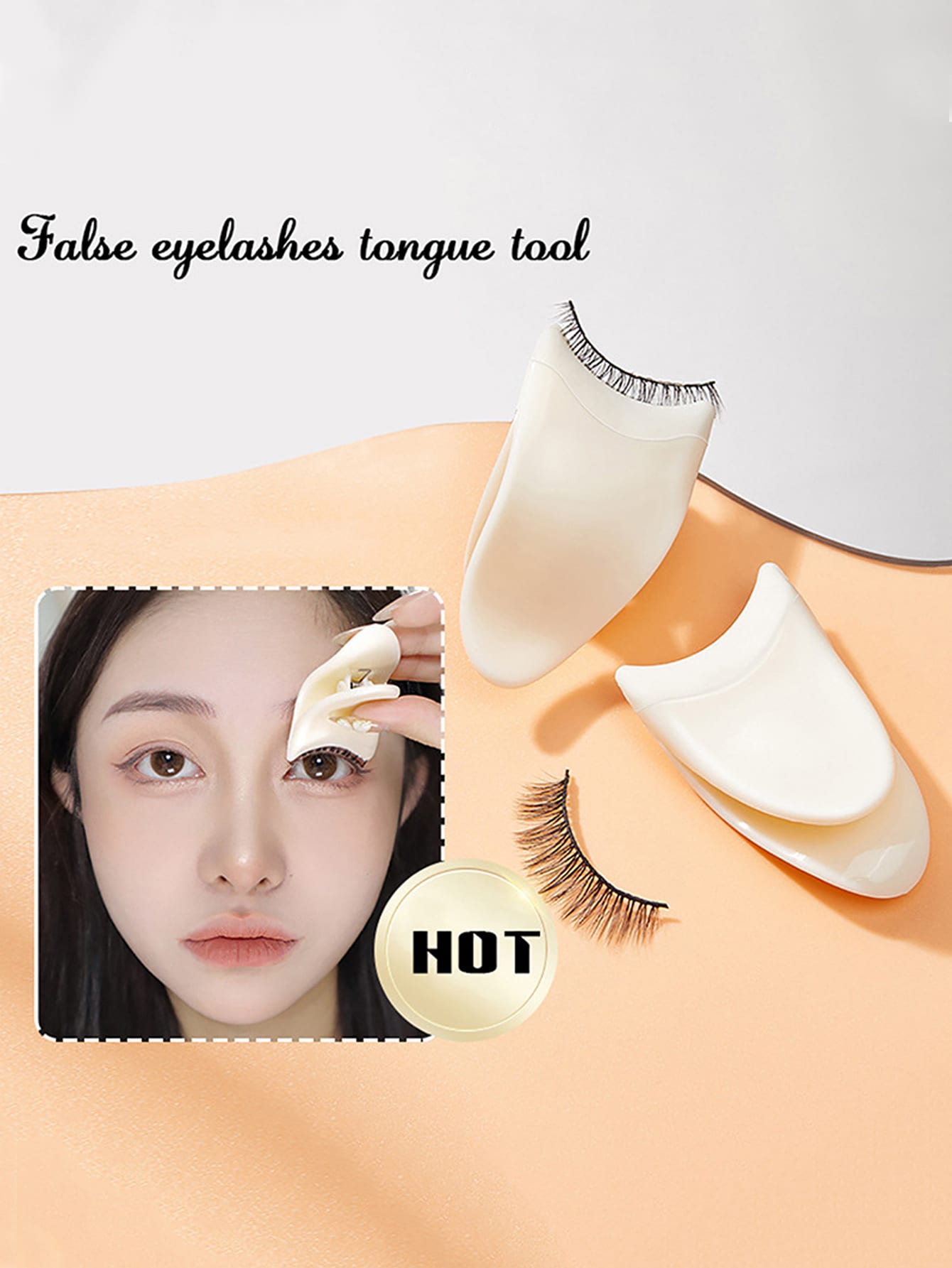 1pc White False Eyelashes Assist Tool, Plastic Eyelash Curler For Beginners, False Lashes Sticky Applicator,Makeup,Cheap,Room Decor,Vanity,Travel,Bedroom,Makeup Accessories,Eyelash Curler,Cheap,Stocki