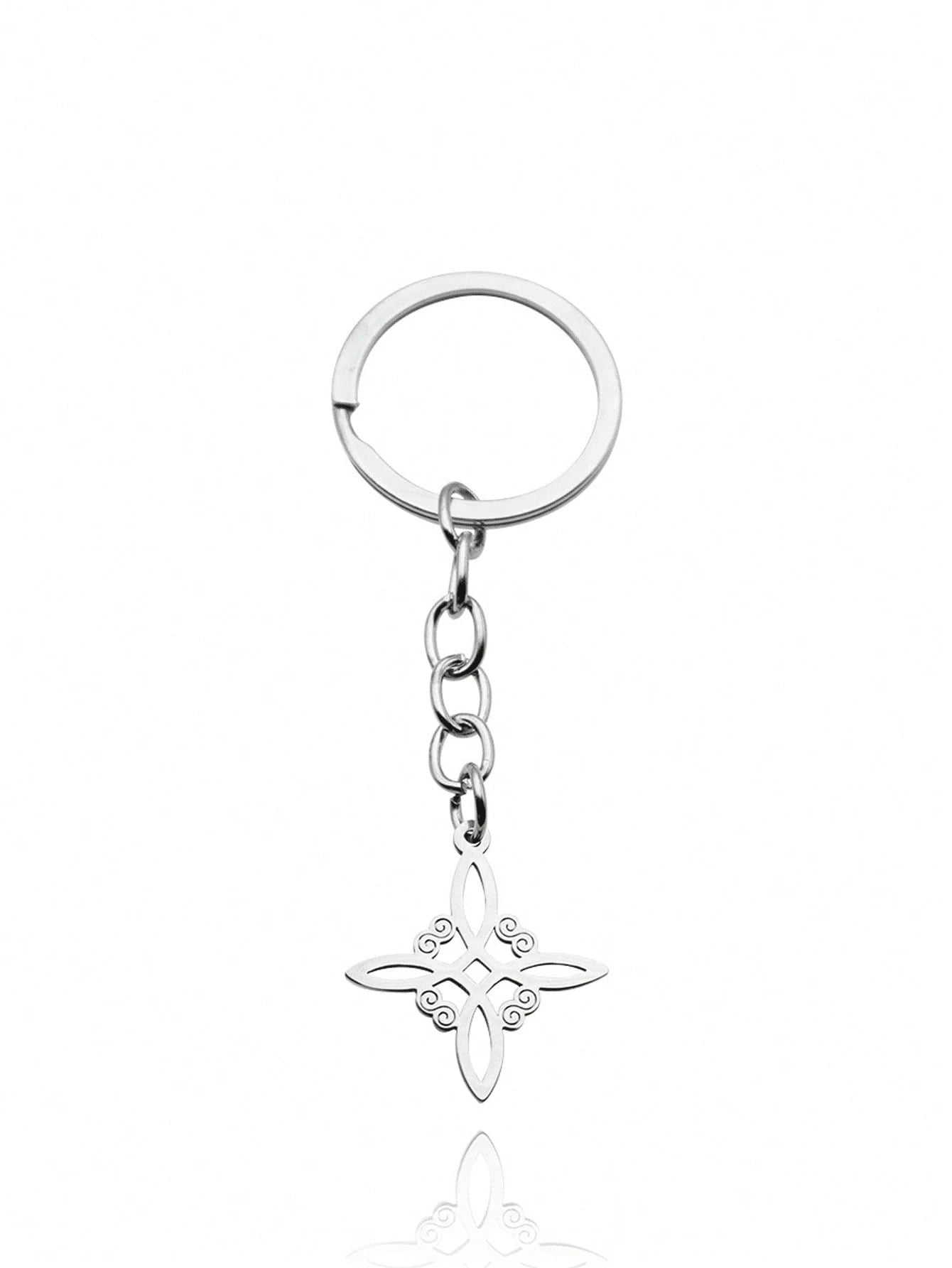 1pc Witch Celtic Knot Keychain, Silver Stainless Steel Cross Witch Irish Knot Amulet Key Ring Jewelry, Witch Knot Pendant Keychain, Unisex, Stainless Steel Vintage Car Keychain Key Ring Amulet Jewelry