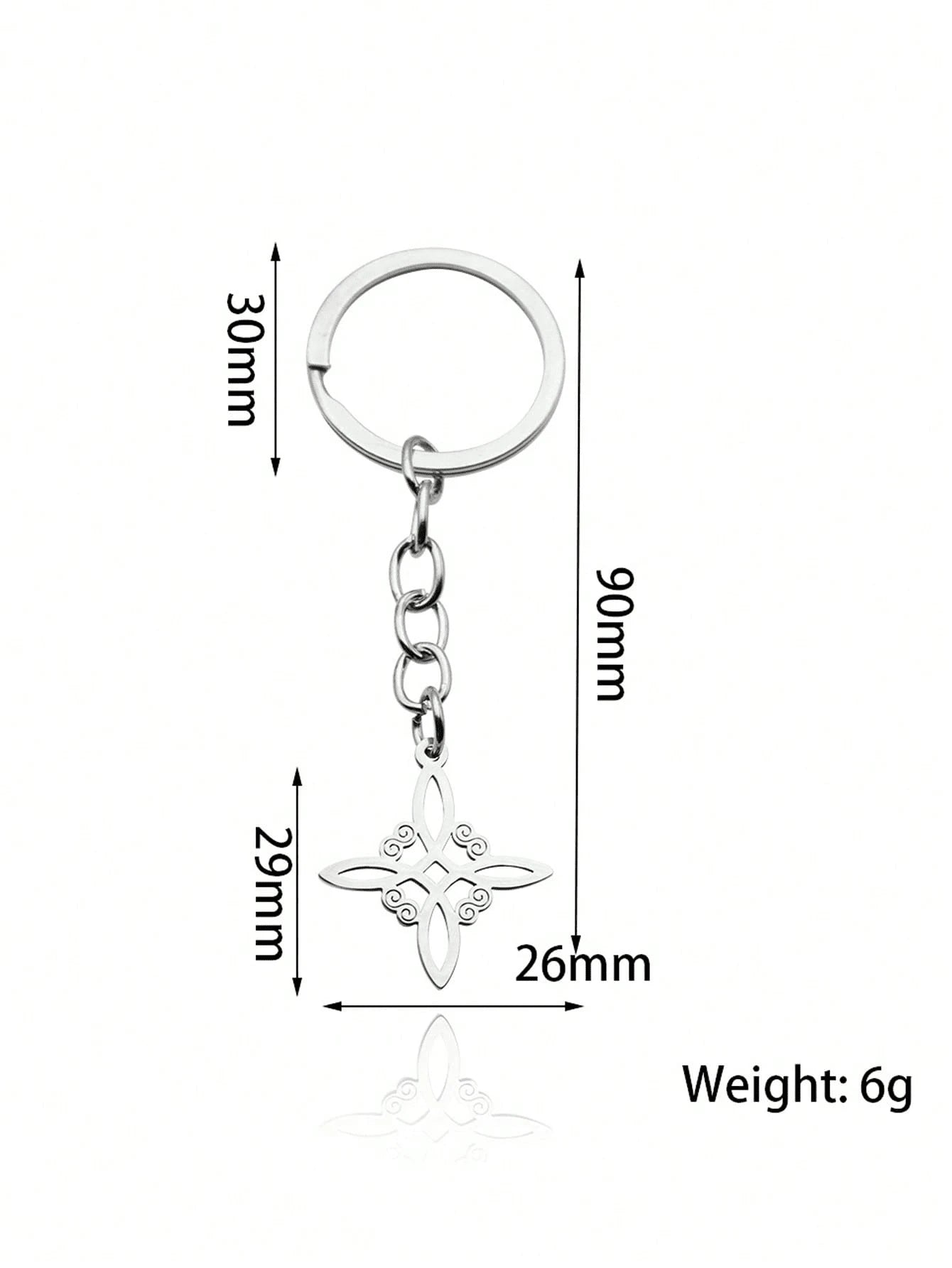 1pc Witch Celtic Knot Keychain, Silver Stainless Steel Cross Witch Irish Knot Amulet Key Ring Jewelry, Witch Knot Pendant Keychain, Unisex, Stainless Steel Vintage Car Keychain Key Ring Amulet Jewelry