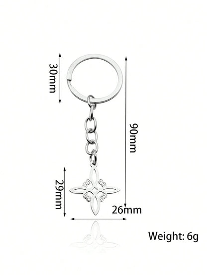 1pc Witch Celtic Knot Keychain, Silver Stainless Steel Cross Witch Irish Knot Amulet Key Ring Jewelry, Witch Knot Pendant Keychain, Unisex, Stainless Steel Vintage Car Keychain Key Ring Amulet Jewelry