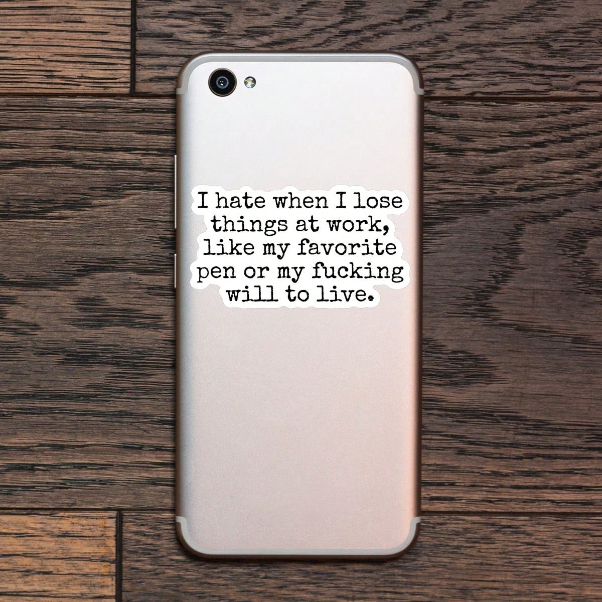 1PC Workplace Sarcasm Quote Vinyl Sticker, Waterproof Lost Pen Office Humor Decal With Black Typewriter Text Style For Laptop, Water Bottle, Notebook, Journal, Phone Case, Luggage Decor