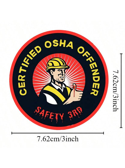 1PC, Humorous Satirical 3 Inch Removable Outdoor Waterproof Vinyl Creative Sign Stickers.
