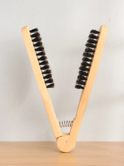 1pcHair Straightener Comb For Straightening Hair, Solid Wood Styling Brush, Anti-Scald Straightening Comb For Hair Styling And Care, V-Shaped Hair Straightener Comb For Professional Salons, Resistant
