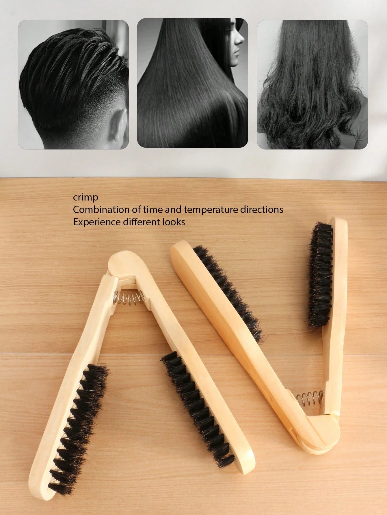 1pcHair Straightener Comb For Straightening Hair, Solid Wood Styling Brush, Anti-Scald Straightening Comb For Hair Styling And Care, V-Shaped Hair Straightener Comb For Professional Salons, Resistant