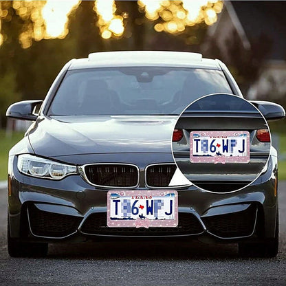 1Pcs Pink Bow License Plate Light Frame, Cute Binding Decoration, Shiny Car License Plate Frame, License Plate Protection, A Must-Have For Car Gifts